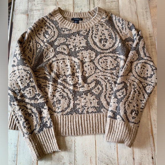 Tahari Sweaters - Tahari Jacquard Knit Crewneck Sweater •Neutral Pattern • Size XL